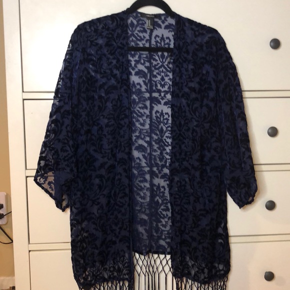 Forever 21 Sweaters - Velvet flowered Wrap/Cardigan